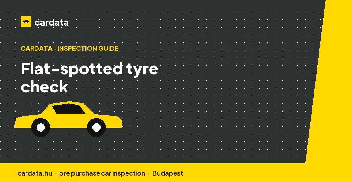 An inspector examining a tyre for flat spots and checking its manufacture date on a car that has stood unsold for months.
