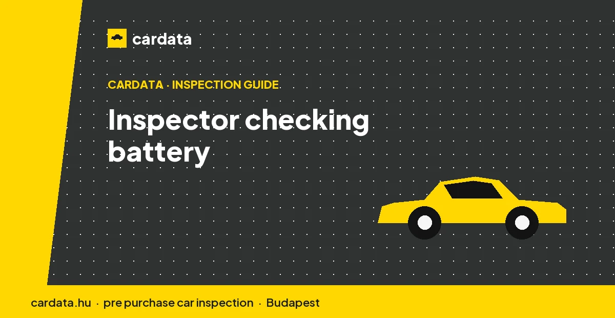 An inspector testing the battery and brakes of an estate car in Budapest to reveal faults caused by months of standing unused.
