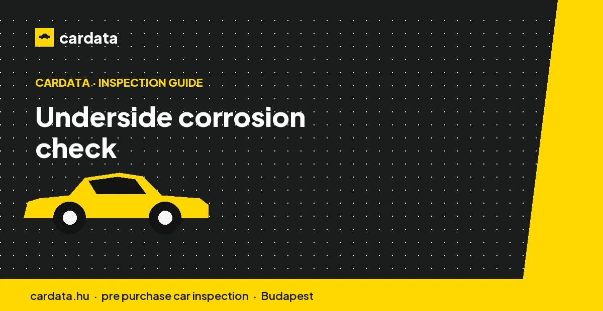 An inspector examines the rear suspension mounting points and sills of an older Yaris for the salt-related corrosion that affects roadworthiness.