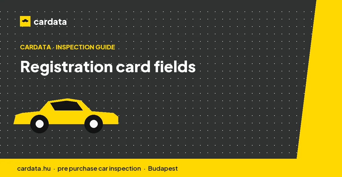 A Hungarian forgalmi engedely with the vehicle identification number, engine power, and periodic technical inspection expiry date highlighted for a buyer to check.
