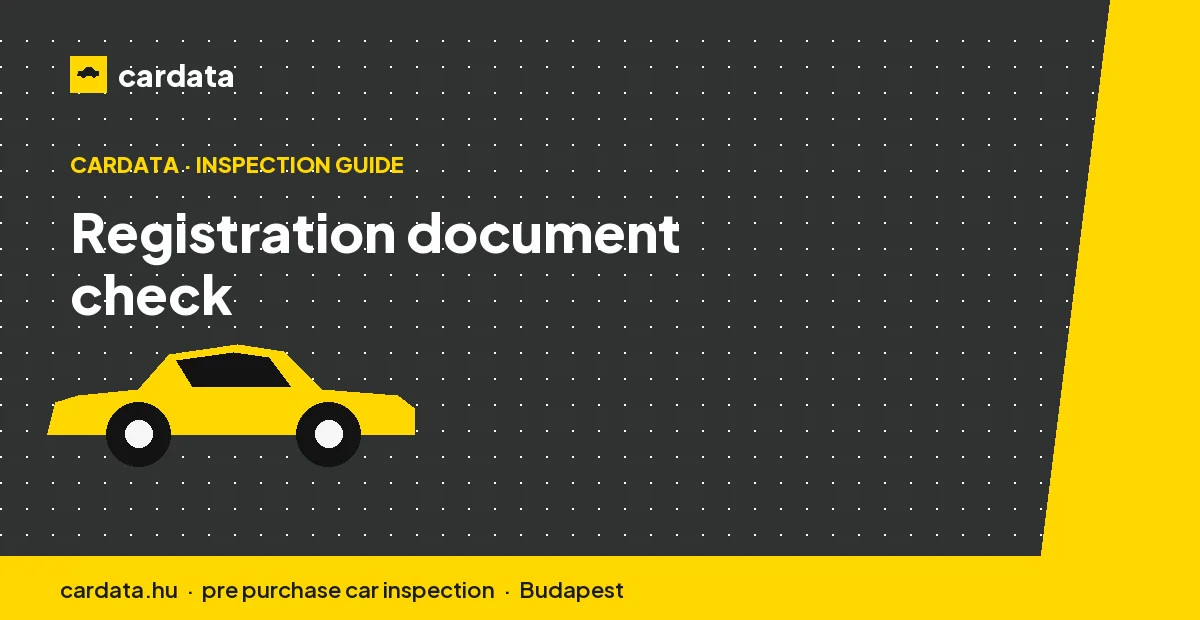 A Hungarian vehicle registration document being compared against the seller's details to confirm who legally owns the car.