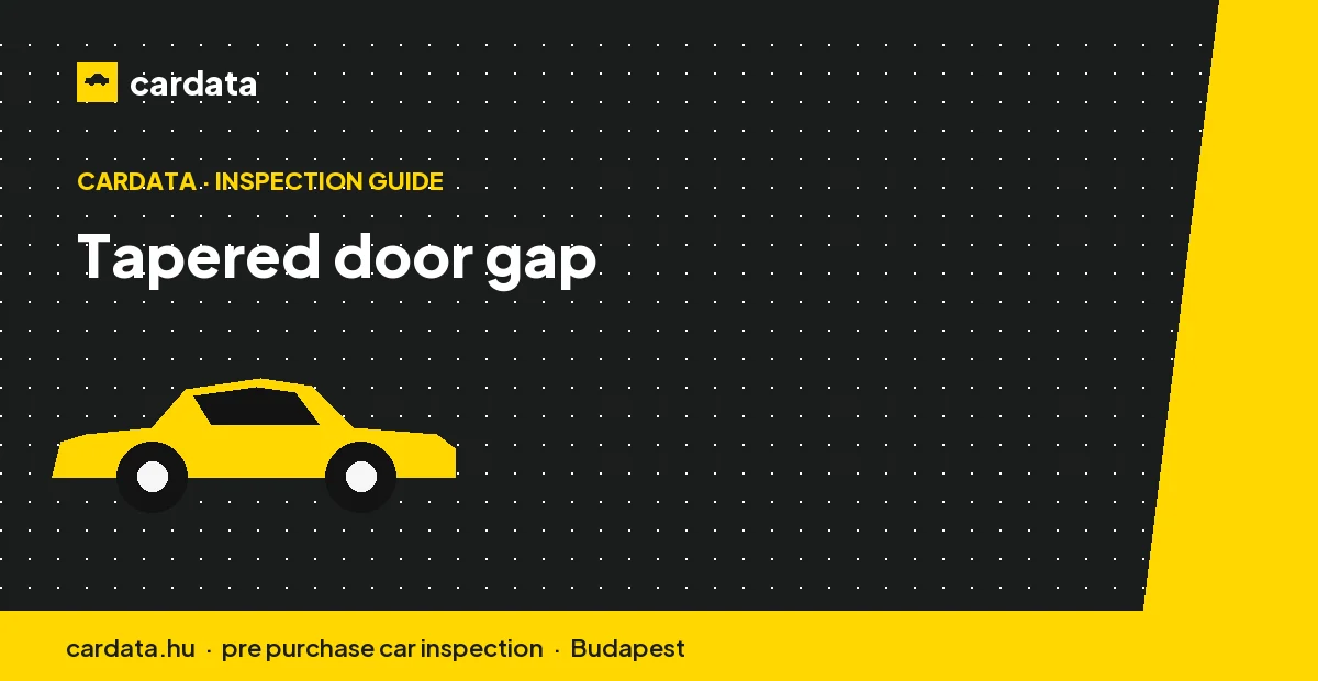 A front door gap that closes tightly at the top and widens towards the sill, showing an aperture pulled out of square.