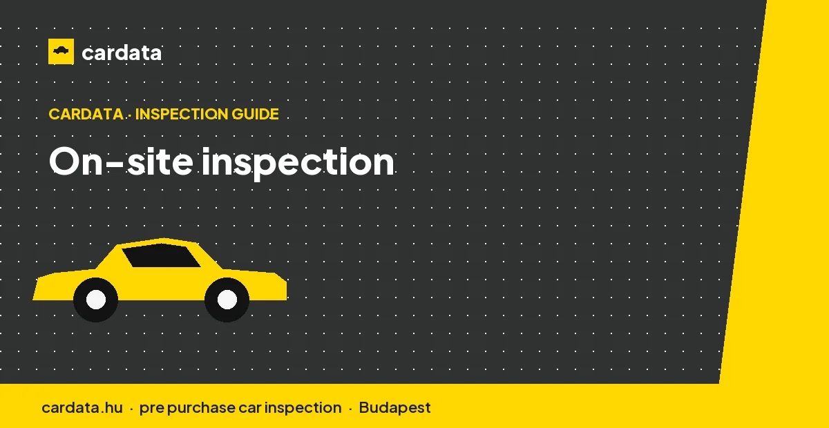 An inspector examining the underside of a used car in Budapest before the buyer commits either cash or a finance agreement.